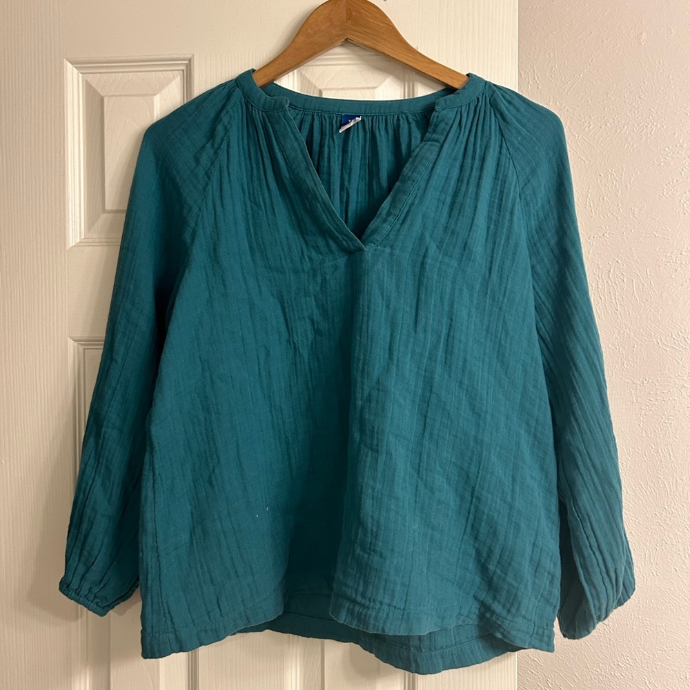 Old Navy Teal Bubble sleeve Top